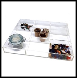 Luxury Acrylic Tray With 9 Divisions