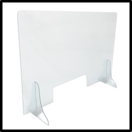 Acrylic Desk Shield with Cut Out