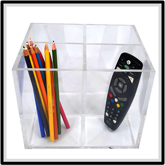 Elegant 5 mm Clear Acrylic 4 Division Box
