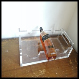 Acrylic 3 Bottle Wine or Whisky Display or Carry Unit