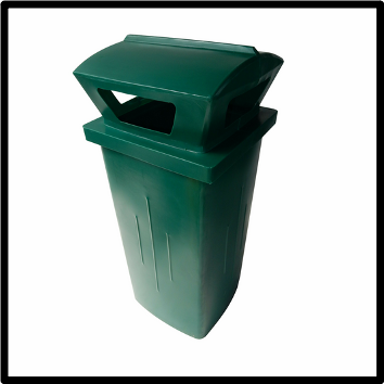 250L Litter Bin With Rain Top
