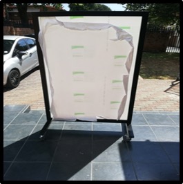Custom Covid Screen With Steel Frame
